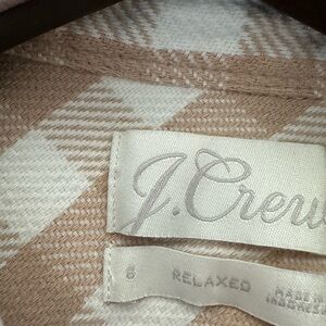 J. Crew Cream and Tan Patterned Shirt